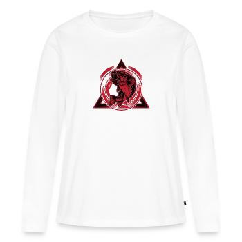 Angeln Angeln Sport Fisch Angeln Shirt - Frauen Premium Bio Langarmshirt - Weiß - Vorne - Julia (174cm)