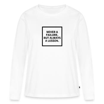 Jamais un échec mais toujours une leçon - T-shirt manches longues Premium bio Femme - blanc - Devant - Julia (174cm)