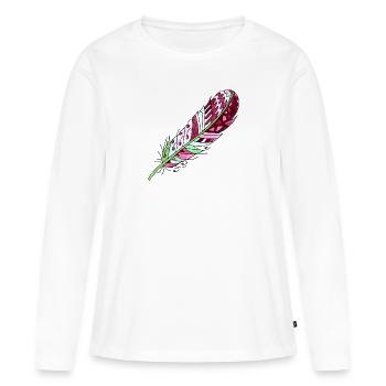 Plume - T-shirt manches longues Premium bio Femme - blanc - Devant - Julia (174cm)