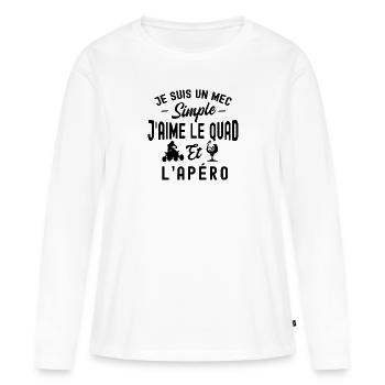 mec simple / quad et apéro / cadeau humour quad - T-shirt manches longues Premium bio Femme - blanc - Devant - Julia (174cm)