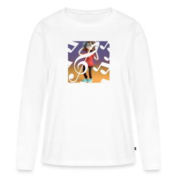 ILLUSTRATION MUSICALE AMUSANTE 13 - T-shirt manches longues Premium bio Femme - blanc - Devant - Julia (174cm)