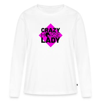 Crazy Horse Lady - T-shirt manches longues Premium bio Femme - blanc - Devant - Julia (174cm)