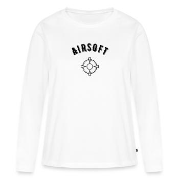 airsoft - T-shirt manches longues Premium bio Femme - blanc - Devant - Julia (174cm)