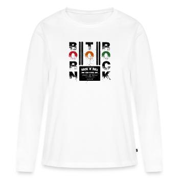 NÉ AUX STUDIOS ROCK - T-shirt manches longues Premium bio Femme - blanc - Devant - Julia (174cm)