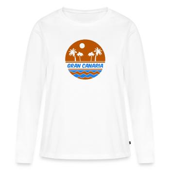 Gran Canaria - Frauen Premium Bio Langarmshirt - Weiß - Vorne - Julia (174cm)