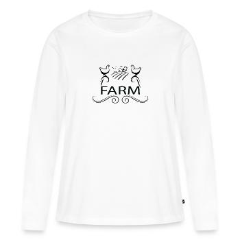 Ferme - T-shirt manches longues Premium bio Femme - blanc - Devant - Julia (174cm)