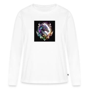 dragon mystique - T-shirt manches longues Premium bio Femme - blanc - Devant - Julia (174cm)