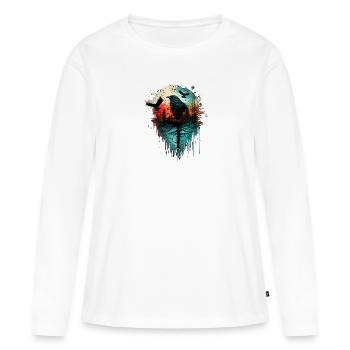 Troupeau de corbeaux - T-shirt manches longues Premium bio Femme - blanc - Devant - Julia (174cm)