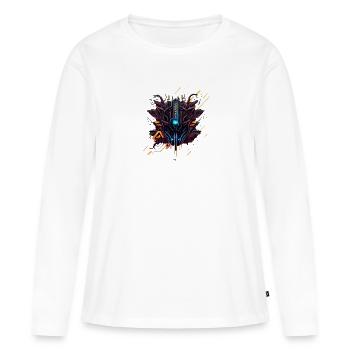 Futuristisches Cyber-Logo - Frauen Premium Bio Langarmshirt - Weiß - Vorne - Julia (174cm)
