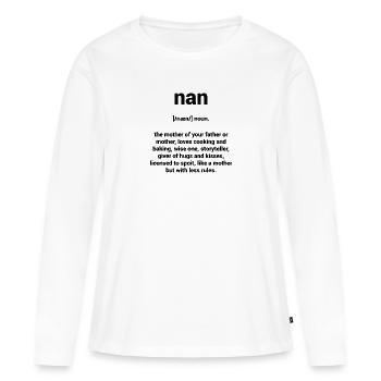 Nan Nomen Design - Frauen Premium Bio Langarmshirt - Weiß - Vorne - Julia (174cm)