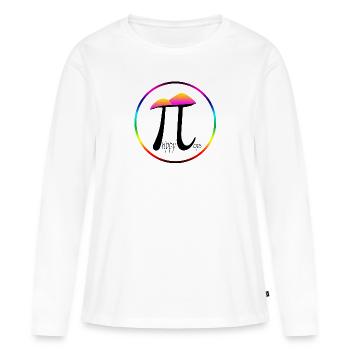 Champignons Trippy Top Arc-en-ciel - T-shirt manches longues Premium bio Femme - blanc - Devant - Julia (174cm)