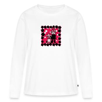 Bobo le punk et son chien - T-shirt manches longues Premium bio Femme - blanc - Devant - Julia (174cm)