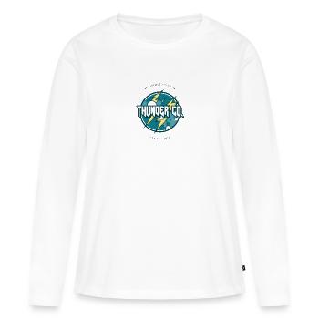 THUNDER CO. - Women's Premium Organic Long Sleeve Shirt - white - Front - Julia (174cm)