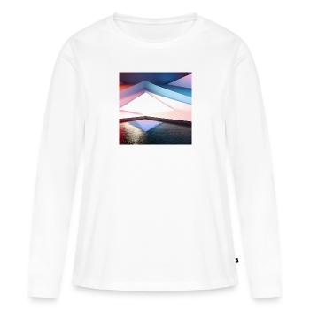 Geometric, 3D Digital Art Design - Women's Premium Organic Long Sleeve Shirt - white - Front - Julia (174cm)
