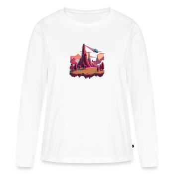Paysage naturel - T-shirt manches longues Premium bio Femme - blanc - Devant - Julia (174cm)