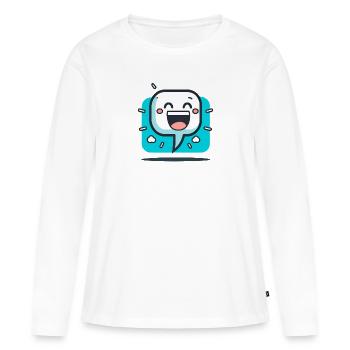 happy MBP - T-shirt manches longues Premium bio Femme - blanc - Devant - Julia (174cm)