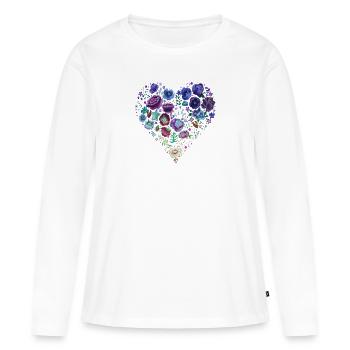 Mode à la mode cool vogue girly style femmes coeur - T-shirt manches longues Premium bio Femme - blanc - Devant - Julia (174cm)