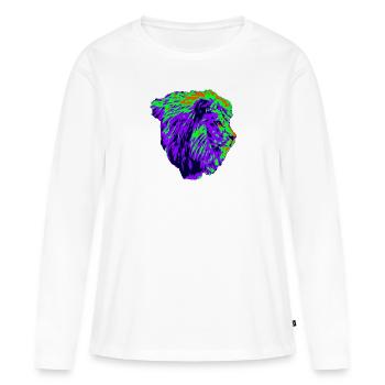 Lion - T-shirt manches longues Premium bio Femme - blanc - Devant - Julia (174cm)