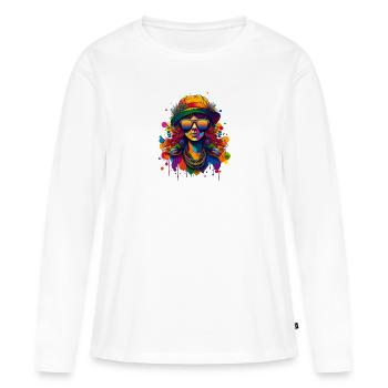 Festival Junkie Girl - T-shirt manches longues Premium bio Femme - blanc - Devant - Julia (174cm)