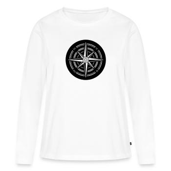 kompass - Frauen Premium Bio Langarmshirt - Weiß - Vorne - Julia (174cm)