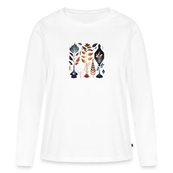 Magical herbarium with plants, leaves, fillets - Women's Premium Organic Long Sleeve Shirt - white - Front - Julia (174cm)