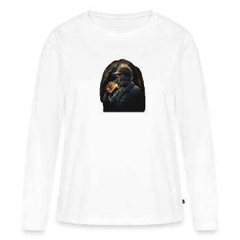 Minenarbeiter Kumpel mit Bier im Schacht - Frauen Premium Bio Langarmshirt - Weiß - Vorne - Julia (174cm)