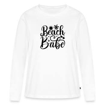 Beach Babe - T-shirt manches longues Premium bio Femme - blanc - Devant - Julia (174cm)