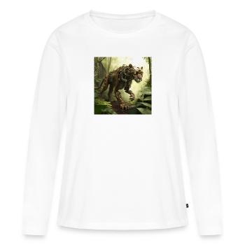 Panthère - T-shirt manches longues Premium bio Femme - blanc - Devant - Julia (174cm)