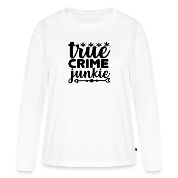 Accro au crime - T-shirt manches longues Premium bio Femme - blanc - Devant - Julia (174cm)