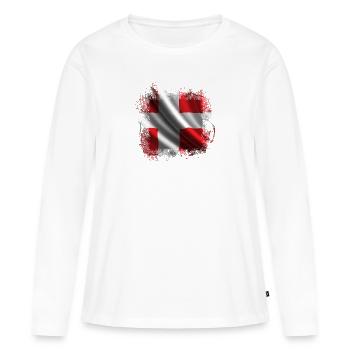 Danemark copenhague danois scandinave drapeau dansk - T-shirt manches longues Premium bio Femme - blanc - Devant - Julia (174cm)