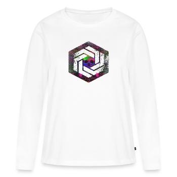 Hexagon-Programmierung Programmierer Codierung geometrisch - Frauen Premium Bio Langarmshirt - Weiß - Vorne - Julia (174cm)