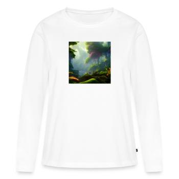Forêt tropicale 01 - T-shirt manches longues Premium bio Femme - blanc - Devant - Julia (174cm)