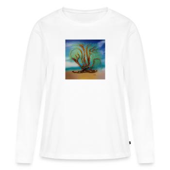Alter Baum im Sommer - Frauen Premium Bio Langarmshirt - Weiß - Vorne - Julia (174cm)