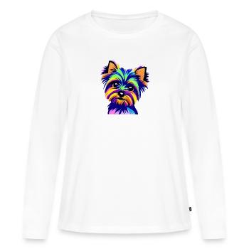 Terrier Chien Chien Propriétaire Chien Chiens Propriétaire de Chien Propriétaire de Chien - T-shirt manches longues Premium bio Femme - blanc - Devant - Julia (174cm)