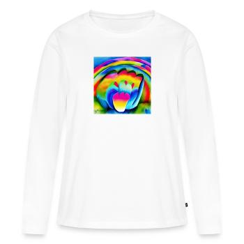 Arc-en-ciel à Pâques - T-shirt manches longues Premium bio Femme - blanc - Devant - Julia (174cm)
