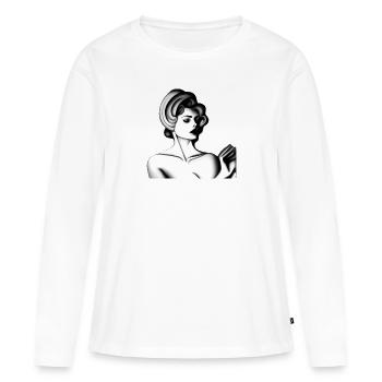 Vintage Madame - Frauen Premium Bio Langarmshirt - Weiß - Vorne - Julia (174cm)