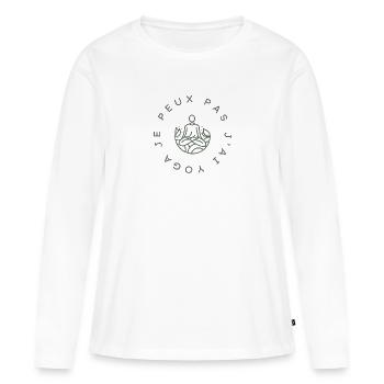 Je peux pas j'ai yoga - T-shirt manches longues Premium bio Femme - blanc - Devant - Julia (174cm)