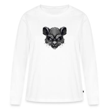 Maus - Frauen Premium Bio Langarmshirt - Weiß - Vorne - Julia (174cm)