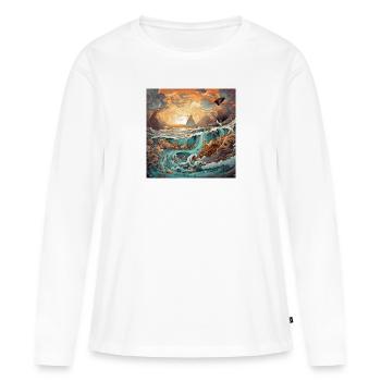 Sky and Sea - Women's Premium Organic Long Sleeve Shirt - white - Front - Julia (174cm)