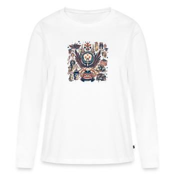 Amerikanische Folklore - Frauen Premium Bio Langarmshirt - Weiß - Vorne - Julia (174cm)
