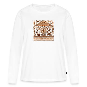 Afrikanische Folklore - Frauen Premium Bio Langarmshirt - Weiß - Vorne - Julia (174cm)