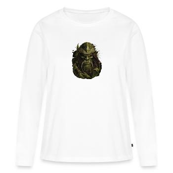 Dynamic artwork: fierce Greenskin warrior. - Women's Premium Organic Long Sleeve Shirt - white - Front - Julia (174cm)