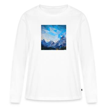 Coole Berg Berglandschaft aus Dreiecken - Frauen Premium Bio Langarmshirt - Weiß - Vorne - Julia (174cm)