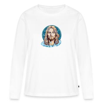 Jésus-Christ #08 - T-shirt manches longues Premium bio Femme - blanc - Devant - Julia (174cm)