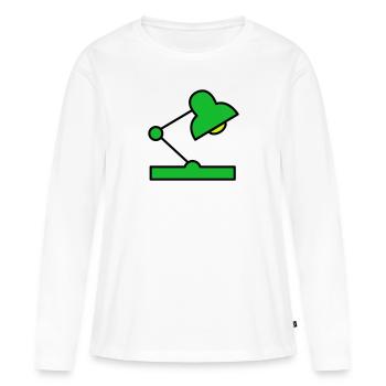 Schreibtischlampe - Frauen Premium Bio Langarmshirt - Weiß - Vorne - Julia (174cm)