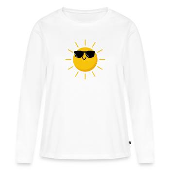 Sonnenbrille - Frauen Premium Bio Langarmshirt - Weiß - Vorne - Julia (174cm)