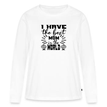 J’ai la meilleure maman du monde - T-shirt manches longues Premium bio Femme - blanc - Devant - Julia (174cm)