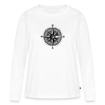 Kompass Nautik Segelboot Seefahrer - Frauen Premium Bio Langarmshirt - Weiß - Vorne - Julia (174cm)