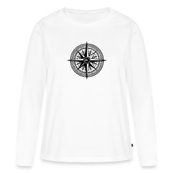 Kompass Nautik Segelboot Seefahrer - Frauen Premium Bio Langarmshirt - Weiß - Vorne - Julia (174cm)