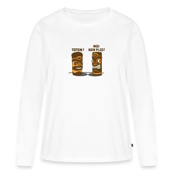 TOTEM, MOI NON PLUS ! - T-shirt manches longues Premium bio Femme - blanc - Devant - Julia (174cm)